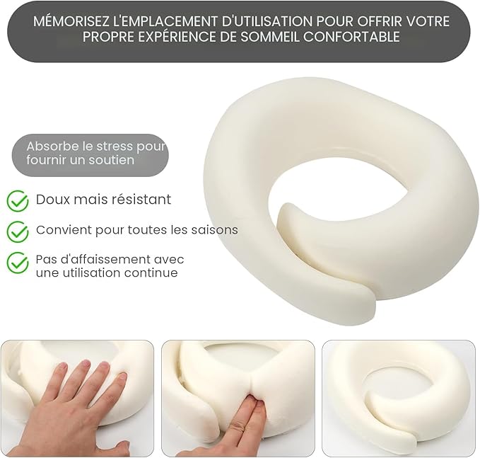 Oreiller de voyage mémoire de forme de U
