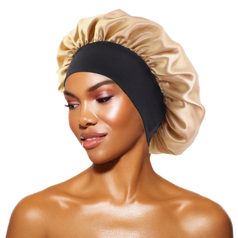 Bonnet de nuit en satin or