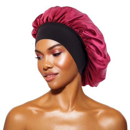 Bonnet de nuit en satin rouge