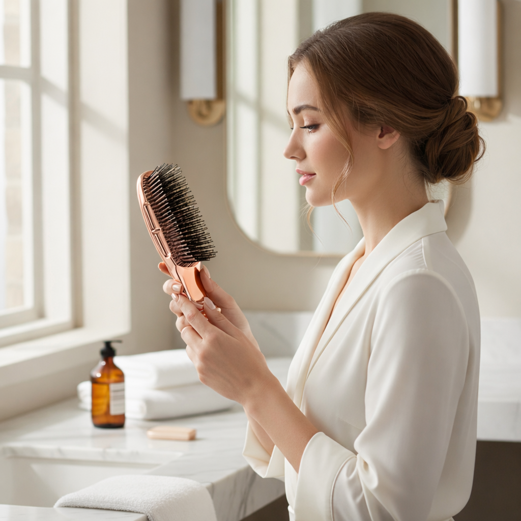 Brosse à cheveux à courte manche