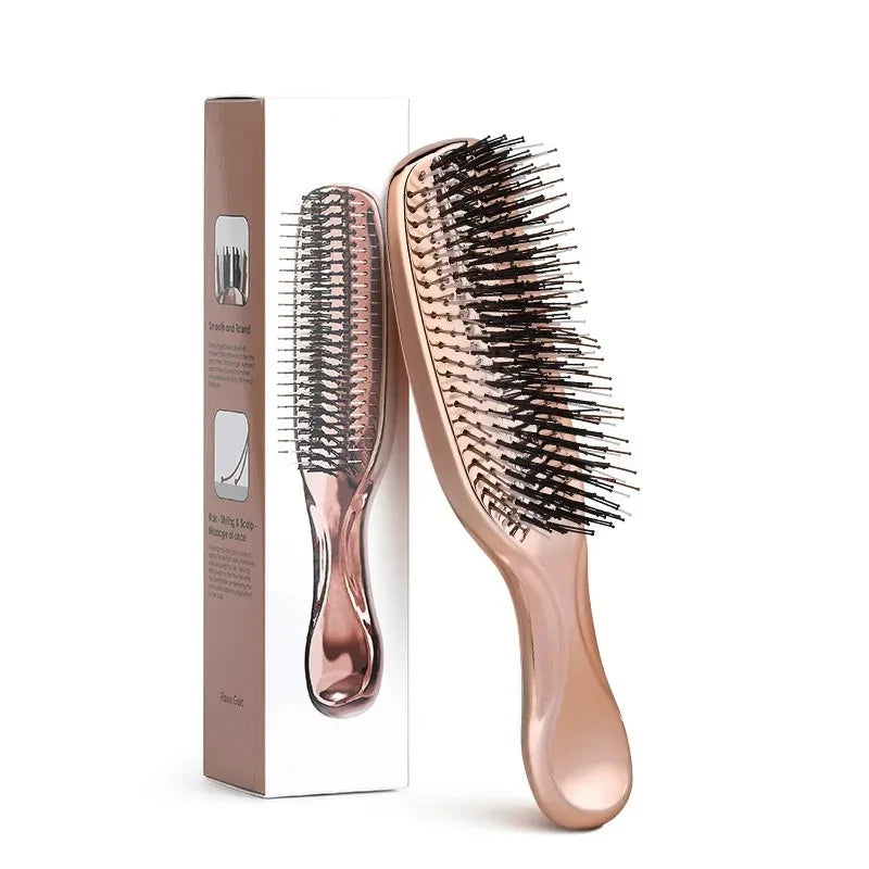 Brosse à cheveux démêlant rose or