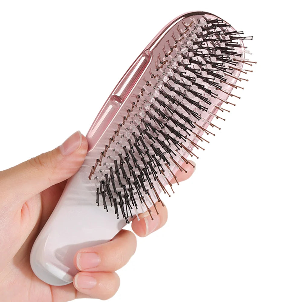 Brosse à cheveux rose courte manche