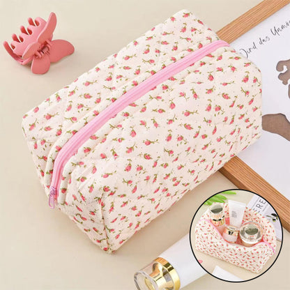 Trousse_de maquillage fleur rose