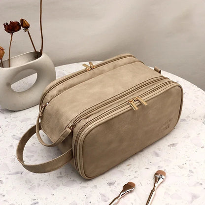 Trousse maquillage en cuir belge