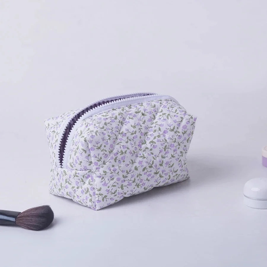 Trousse maquillage fleur lavande