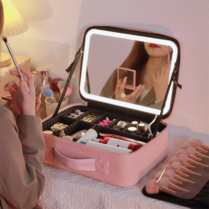 Trousse de maquillage avec miroir LED intelligent | LumiFace