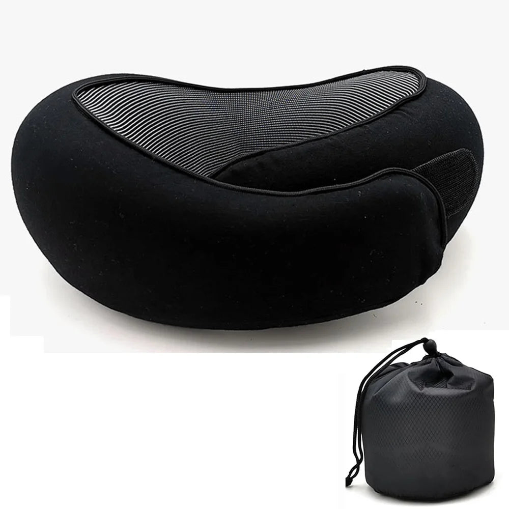 oreiller de voyage pour le cou-travel neck pillow noir foncé