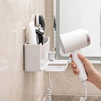 Support sèche cheveux toilette